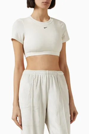 Nike Sports Bra T-shirt in Ribbed Fabric