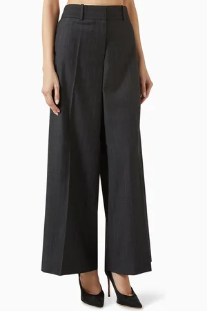 COS Regular Pinstriped Wool Wide-Leg Trousers