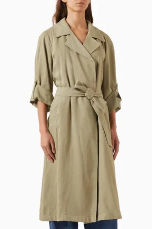 MARELLA Snodo Duster Coat in Stretch Viscose & Linen