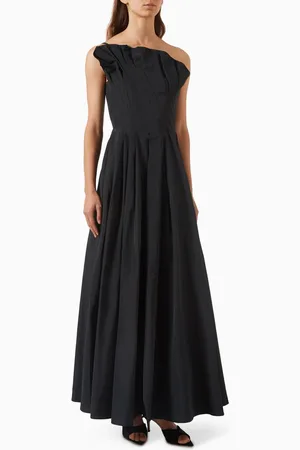 MARELLA Azzurro One-shoulder Maxi Dress in Taffeta