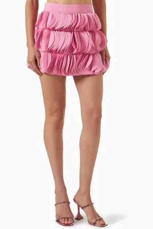 AMUR Jazzlyn Appliqué Fringe Skirt
