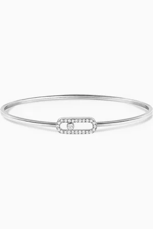 MESSIKA Move Uno Pavé Diamond Flex Bangle Bracelet in 18kt Gold