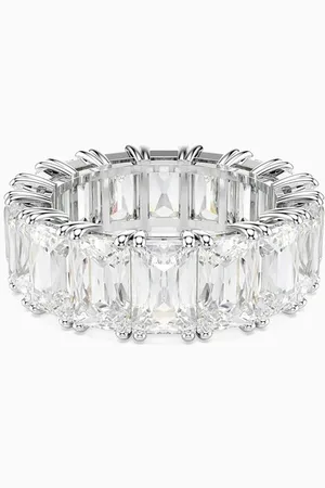 Swarovski Matrix Crystal Band Ring in Rhodium-plated Metal