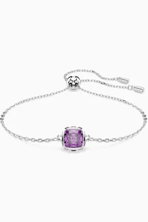 Swarovski February Birthstone Bracelet in Rhodium-plated Metal