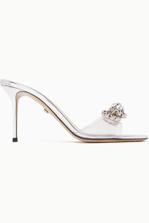 Mach & Mach Double Stud Bow 85 Mule Sandals in PVC