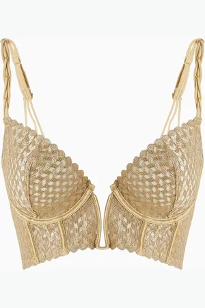 Livy Silver Park Wire Bustier Bra in Silk Satin