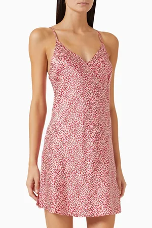 Eberjey Inez Printed Short Slip Dress in Silk