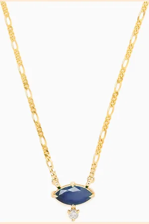 STONE AND STRAND Marquise Sapphire Pendent Necklace in 10kt Gold