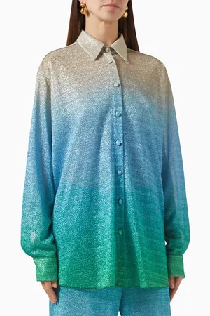Oseree Lumière Ombré Shade Oversized Shirt in Lurex
