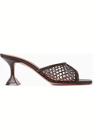 Amina Muaddi Lupita Net 70 Mule Sandals in Raffia