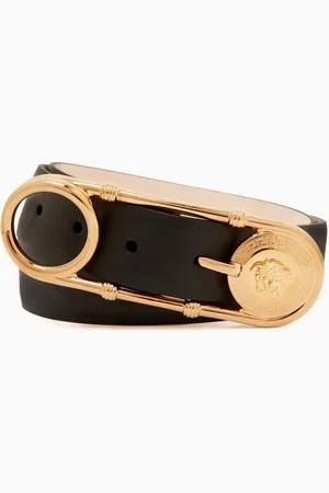 VERSACE Safety Pin Belt in Leather