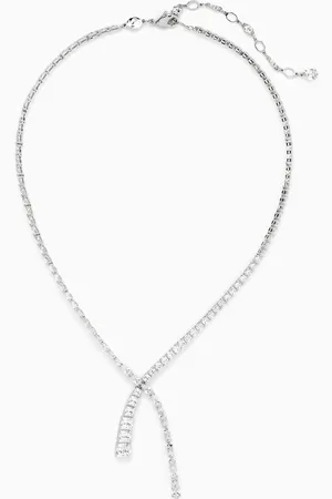 Swarovski Matrix Y Necklace in Rhodium-plated Metal