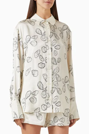 ANINE BING Avalon Printed Shirt in Silk-blend