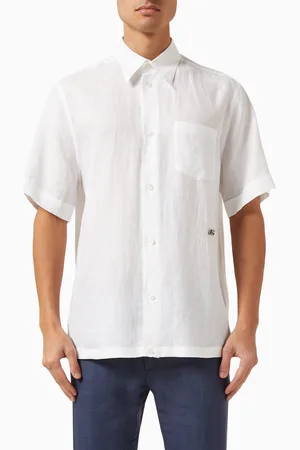 Dolce & Gabbana Metal Logo Loose-fit Shirt in Linen