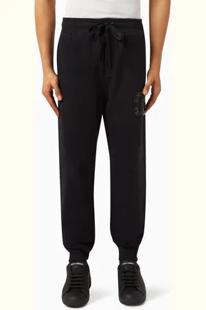 Dolce & Gabbana Crystal-embellished Logo Sweatpants in Cotton-jersey
