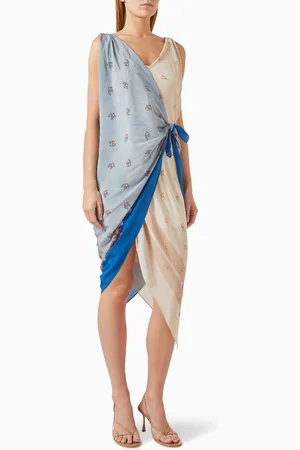 Max Mara Cantone Wrap-style Midi Dress in Silk
