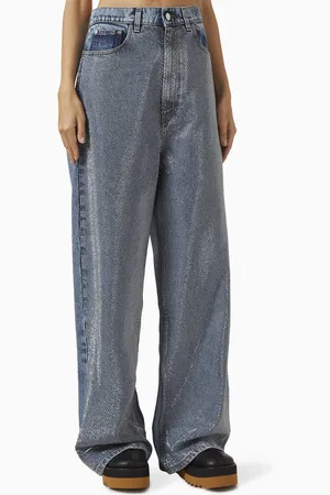 Stella McCartney Crystal-embellished Wide-leg. Jeans in Denim