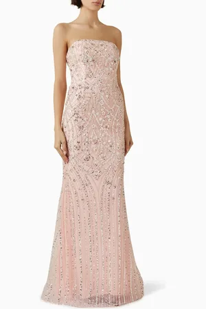 BASIX Bead-embellished Strapless Gown in Tulle