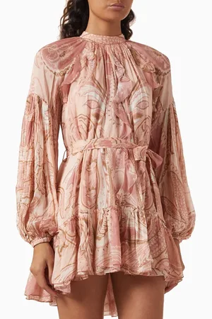 Hemant & Nandita Ruffle Belted Mini Dress in Viscose