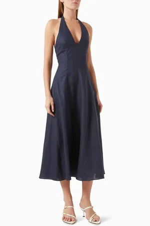FAITHFULL THE BRAND Marais Midi Dress in Linen