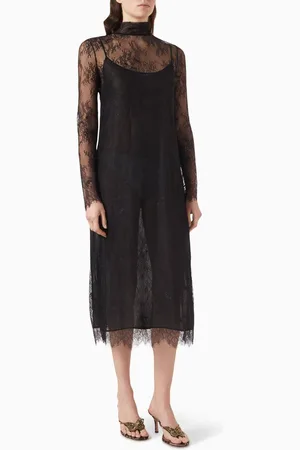 BLUMARINE Open-back Midi Dress in Lace