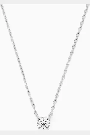 TAI Jewelry Simple Crystal Chain Necklace in Sterling Silver