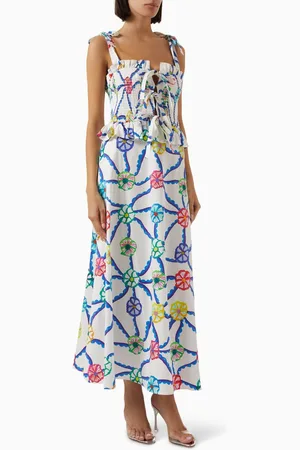 Celia B Turpan Printed Maxi Dress in Stretch-cotton