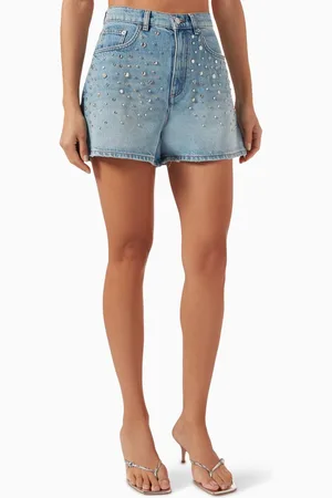Maje Stud-embellished Shorts in Denim