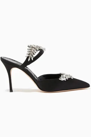 Manolo Blahnik Lurum 90 Mules in Satin