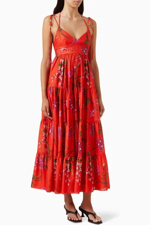Erdem Floral-print Midi Dress in Cotton-linen
