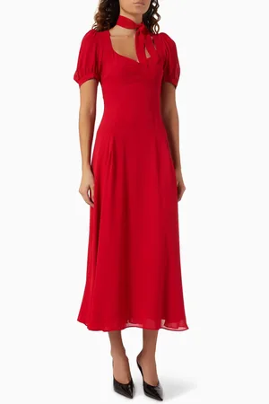 Reformation Chrissie Midi Dress in Georgette