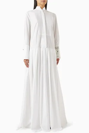 Erdem Long Sleeve Shirt Gown in Cotton-poplin
