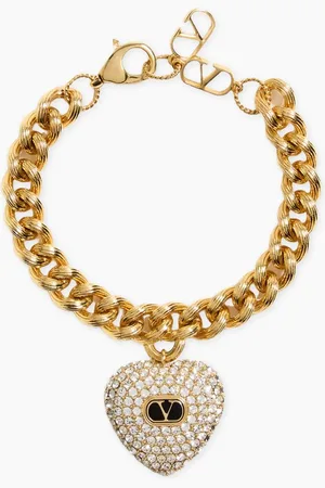 VALENTINO GARAVANI Coeur Royal Swarovski® Bracelet in Gold-tone Brass