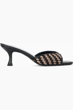 Staud Brigitte 55 Mule Sandals in Woven Satin