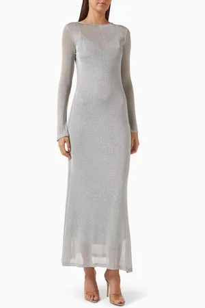 Mossman Interlock Sheer Maxi Dress in Knit