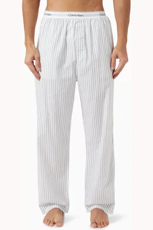 Calvin Klein Allover Logo Sleep Pants in Cotton-poplin