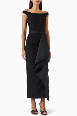 Safiyaa Bree Midi Dress in Crepe