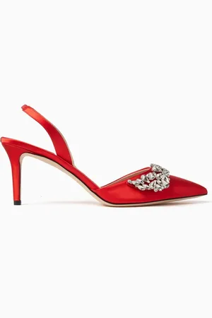Sarah Jessica Parker Frieze 70 Crystal-embellished Slingback Pumps in Satin