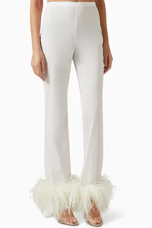 GIUSEPPE DI MORABITO Feather-trim Straight Pants