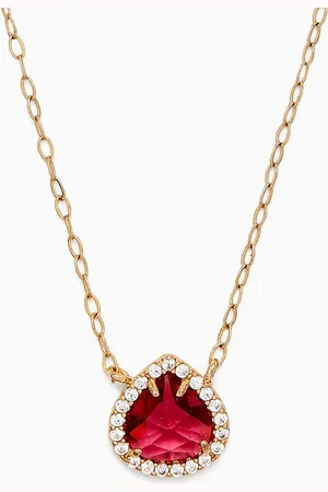 TAI Jewelry Radiant Ruby Pendant Necklace in Gold-plated Brass
