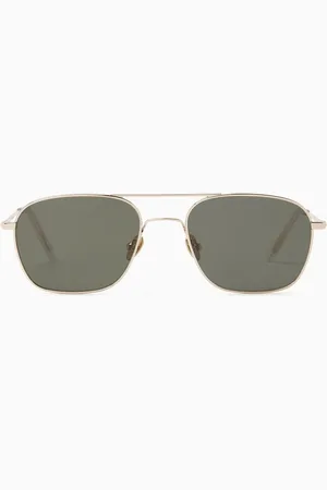 Monokel Eyewear Dion Aviator Sunglasses in Stainless Steel