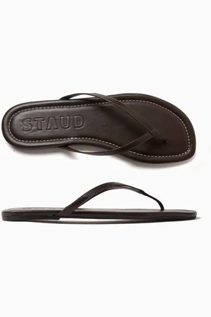 Staud Freja Thong Sandals in Nappa Leather