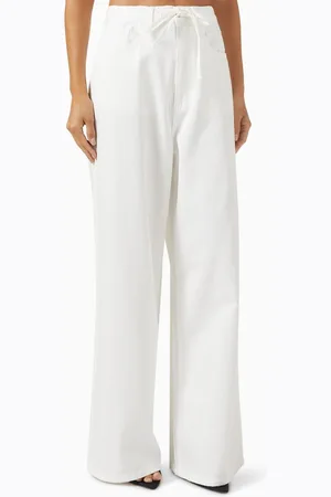 AEXAE Drawstring-waist Wide-leg Pants in Denim