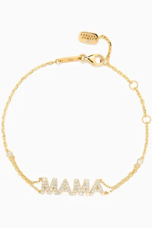 Fergus James Mama Diamond Pendant Bracelet in 18kt Gold