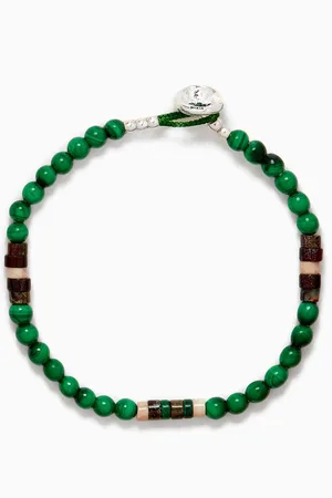 Mikia Malachite Stone Bracelet in Sterling Silver