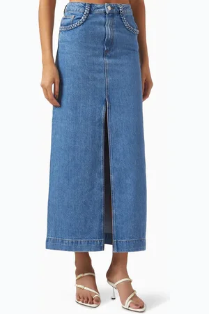 TRESSE Cima Midi Skirt in Denim