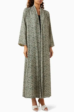 Hessa Falasi Zainah-cut Printed Abaya in Chiffon