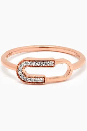 Damas Youth Paperclip Diamond Ring in 18kt