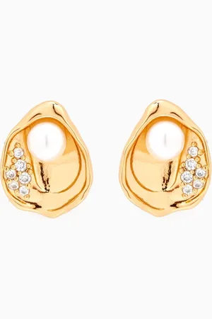 TAI Jewelry Golden Pearl Oasis Stud Earrings