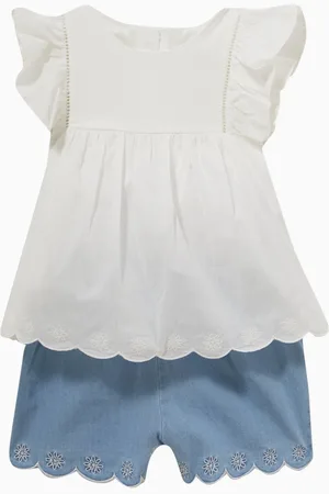 Chloé Ruffled Trim Tunic & Shorts Set in Organic Cotton